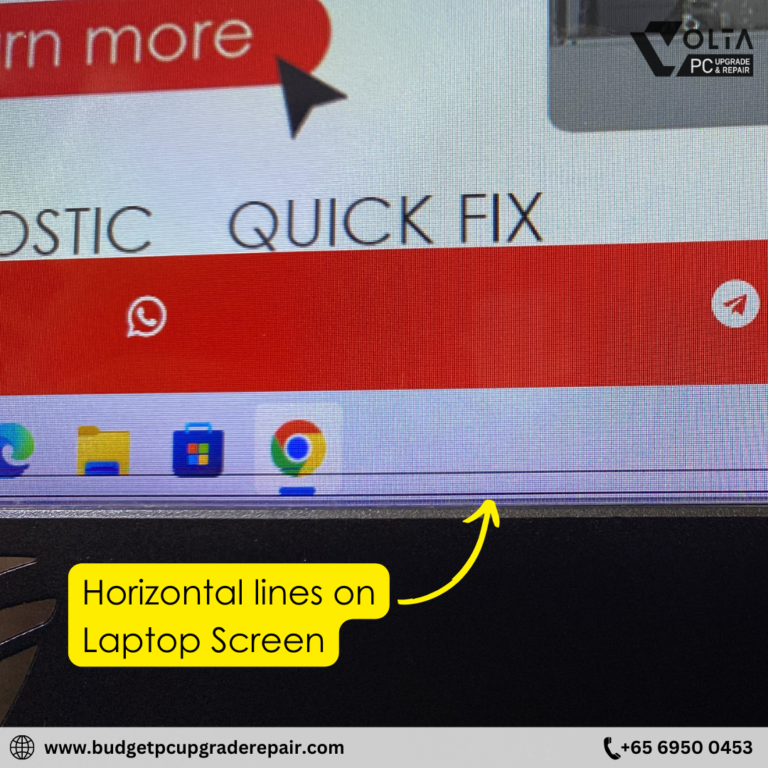 Image displaying an Asus ROG screen with a visible horizontal line running across the bottom portion of the LCD panel.
