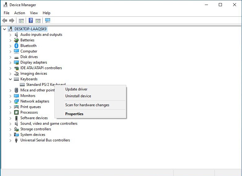 Options to keyboard driver installation laptop keyboard not working