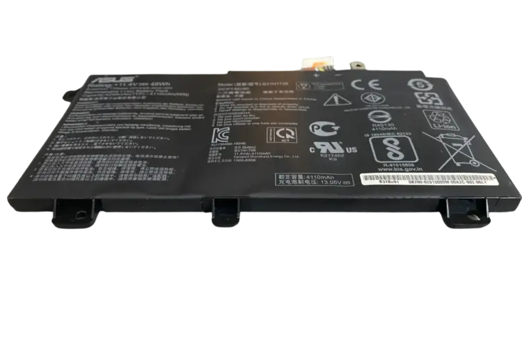 Image of a bloated Asus Fx505 laptop battery with visible swelling and deformation.