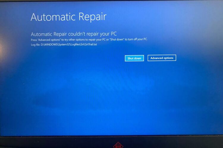 Una computadora portátil HP Omen que experimenta problemas de arranque y no puede cargar Windows, enviada a VOLTA PC Upgrade & Repair para obtener asistencia de expertos.