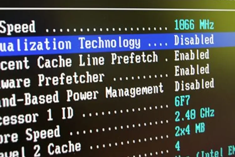 Bios screen