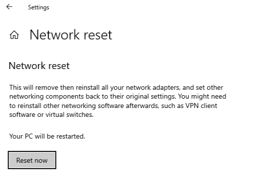 network reset